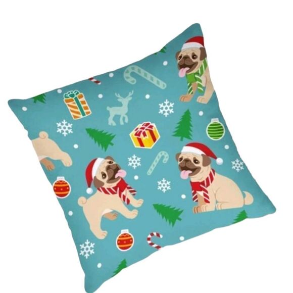 Pug Christmas Pillow Cover - Picture 7 of 7